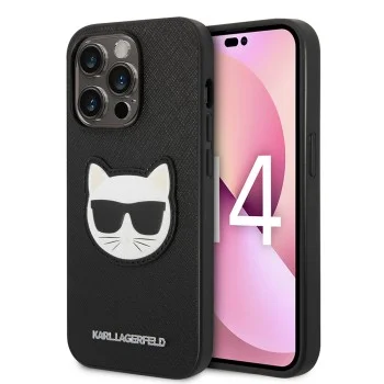 Калъф за iPhone 14 Pro Max - Karl Lagerfeld Saffiano (KLHCP14XSAPCHK) - Choupette Head