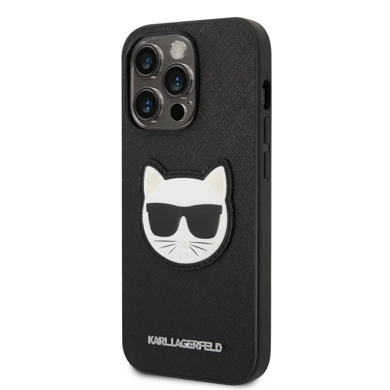 Калъф за iPhone 14 Pro Max - Karl Lagerfeld Saffiano (KLHCP14XSAPCHK) - Choupette Head