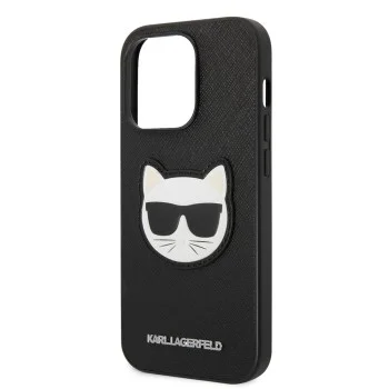Калъф за iPhone 14 Pro Max - Karl Lagerfeld Saffiano (KLHCP14XSAPCHK) - Choupette Head