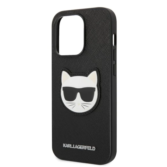 Калъф за iPhone 14 Pro Max - Karl Lagerfeld Saffiano (KLHCP14XSAPCHK) - Choupette Head