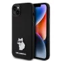 Калъф за iPhone 15 Plus - Karl Lagerfeld Silicone (KLHCP15MSMHCHCNPK) - Choupette Metal Pin