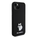 Калъф за iPhone 15 Plus - Karl Lagerfeld Silicone (KLHCP15MSMHCHCNPK) - Choupette Metal Pin