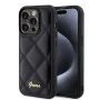Калъф за iPhone 15 Pro Max - Guess Quilted Metal Logo (GUHCP15XPSQSQQSK) - Черен