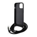 Калъф за iPhone 15 Plus - Karl Lagerfeld Saffiano Crossbody (KLHCP15MSAKAKCPSK) - Metal Pin Karl&Choupette