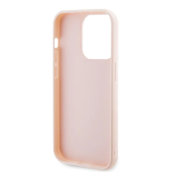 Калъф за iPhone 15 Pro - Karl Lagerfeld 3D Design (KLHCHCP15L3DMBKCP) - розово гумено блестящо лого