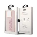 Калъф за iPhone 15 Pro - Karl Lagerfeld 3D Design (KLHCHCP15L3DMBKCP) - розово гумено блестящо лого
