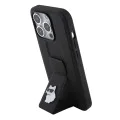 Калъф за iPhone 15 Pro - Karl Lagerfeld Saffiano Gripstand (KLHCP15LGSACHPK) - Choupette Pins