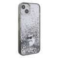 Калъф за iPhone 15 Plus - Karl Lagerfeld Hardcase Liquid Glitter (KLHCP15MLKKCNSK) - Transparent Choupette