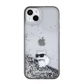 Калъф за iPhone 15 Plus - Karl Lagerfeld Hardcase Liquid Glitter (KLHCP15MLKKCNSK) - Transparent Choupette