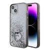 Калъф за iPhone 15 Plus - Karl Lagerfeld Hardcase Liquid Glitter (KLHCP15MLKKCNSK) - Transparent Choupette