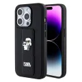 Калъф за iPhone 15 Pro - Karl Lagerfeld Saffiano Gripstand (KLHCP15LGSAKCPK) - Karl&Choupette Pins