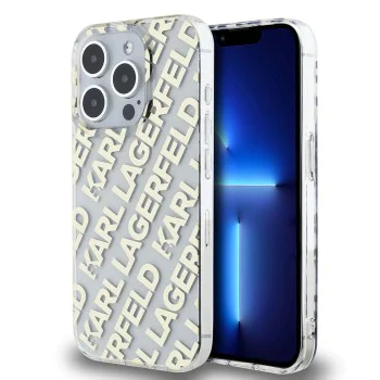 Калъф за iPhone 15 Pro - Karl Lagerfeld IML Luxury (KLHCCHCP15LHKHKDPNSK) - Mono KL Pattern&Cord