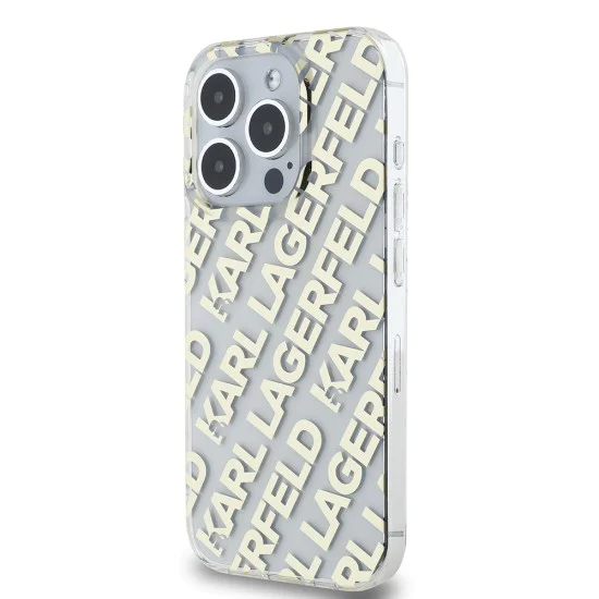 Калъф за iPhone 15 Pro - Karl Lagerfeld IML Luxury (KLHCCHCP15LHKHKDPNSK) - Mono KL Pattern&Cord