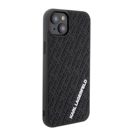 Калъф за iPhone 15 Plus - Karl Lagerfeld 3D Design (KLHCP15M3DMKRLK) - гумено мулти лого