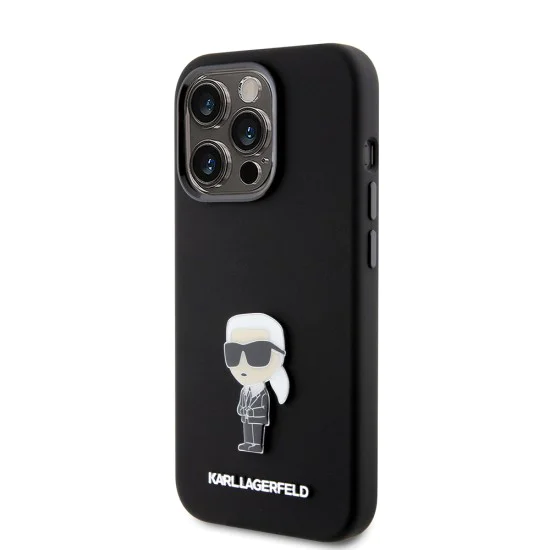 Калъф за iPhone 15 Pro - Karl Lagerfeld Silicone (KLHCP15LSMHMHKKNPK) - Ikonik