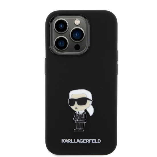 Калъф за iPhone 15 Pro - Karl Lagerfeld Silicone (KLHCP15LSMHMHKKNPK) - Ikonik