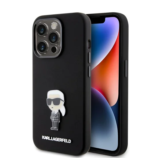 Калъф за iPhone 15 Pro - Karl Lagerfeld Silicone (KLHCP15LSMHMHKKNPK) - Ikonik