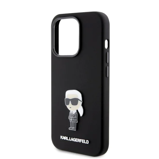 Калъф за iPhone 15 Pro - Karl Lagerfeld Silicone (KLHCP15LSMHMHKKNPK) - Ikonik