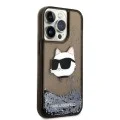 Калъф за iPhone 14 Pro Max - Karl Lagerfeld Hardcase Glitter (KLHCP14XLNCHCKCK) - Choupette Head