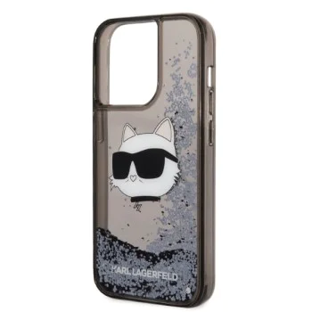 Калъф за iPhone 14 Pro Max - Karl Lagerfeld Hardcase Glitter (KLHCP14XLNCHCKCK) - Choupette Head