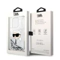 Калъф за iPhone 14 Pro Max - Karl Lagerfeld Hardcase Glitter (KLHCP14XLNKHCH) - Silver Karl Head