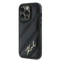 Калъф за iPhone 14 Pro Max - Karl Lagerfeld Diagonal Quilted Script (KLHCP14XPQQDSMGK) - Черен