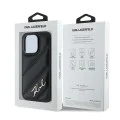 Калъф за iPhone 14 Pro Max - Karl Lagerfeld Diagonal Quilted Script (KLHCP14XPQQDSMGK) - Черен