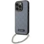 Калъф за iPhone 14 Pro Max - Karl Lagerfeld Saffiano Monogram Chain (KLHCP14XSACKLHPG) - сребрист