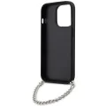 Калъф за iPhone 14 Pro Max - Karl Lagerfeld Saffiano Monogram Chain (KLHCP14XSACKLHPG) - сребрист