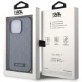 Калъф за iPhone 14 Pro Max - Karl Lagerfeld Saffiano Monogram Chain (KLHCP14XSACKLHPG) - сребрист