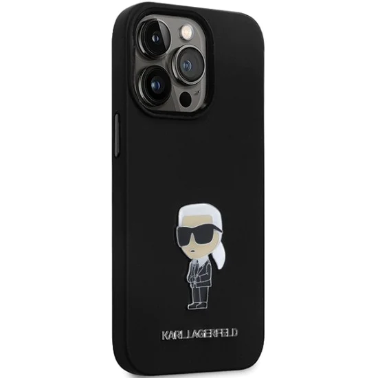Калъф за iPhone 14 Pro Max - Karl Lagerfeld Silicone (KLHCP14XSMHKHKNPK) - Ikonik Metal Pin