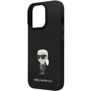 Калъф за iPhone 14 Pro Max - Karl Lagerfeld Silicone (KLHCP14XSMHKHKNPK) - Ikonik Metal Pin