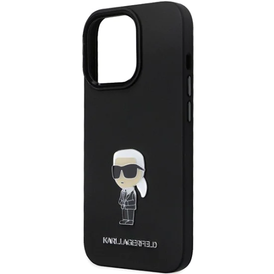 Калъф за iPhone 14 Pro Max - Karl Lagerfeld Silicone (KLHCP14XSMHKHKNPK) - Ikonik Metal Pin