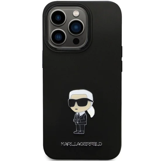 Калъф за iPhone 14 Pro Max - Karl Lagerfeld Silicone (KLHCP14XSMHKHKNPK) - Ikonik Metal Pin