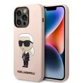 Калъф за iPhone 14 Pro Max - Karl Lagerfeld Silicone (KLHCP14XSNIKKBCP) - Pink Ikonik