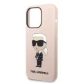 Калъф за iPhone 14 Pro Max - Karl Lagerfeld Silicone (KLHCP14XSNIKKBCP) - Pink Ikonik