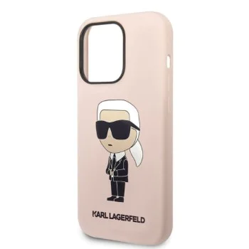 Калъф за iPhone 14 Pro Max - Karl Lagerfeld Silicone (KLHCP14XSNIKKBCP) - Pink Ikonik
