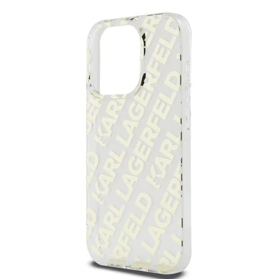 Калъф за iPhone 15 Pro - Karl Lagerfeld IML Luxury (KLHCCHCP15LHKKFOEMD) - Gold Fullover Logo
