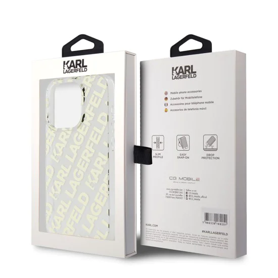 Калъф за iPhone 15 Pro - Karl Lagerfeld IML Luxury (KLHCCHCP15LHKKFOEMD) - Gold Fullover Logo
