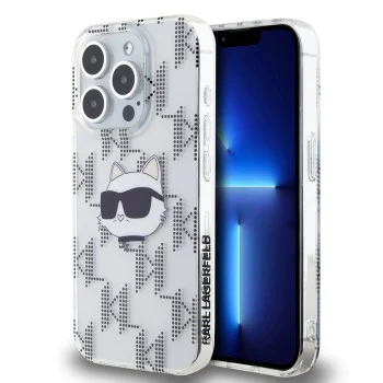 Калъф за iPhone 15 Pro - Karl Lagerfeld IML Luxury (KLHCCHCP15LHKLKLPCHT) - Clear Choupette Head&Monogram