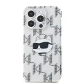 Калъф за iPhone 15 Pro - Karl Lagerfeld IML Luxury (KLHCCHCP15LHKLKLPCHT) - Clear Choupette Head&Monogram