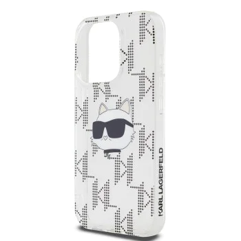 Калъф за iPhone 15 Pro - Karl Lagerfeld IML Luxury (KLHCCHCP15LHKLKLPCHT) - Clear Choupette Head&Monogram