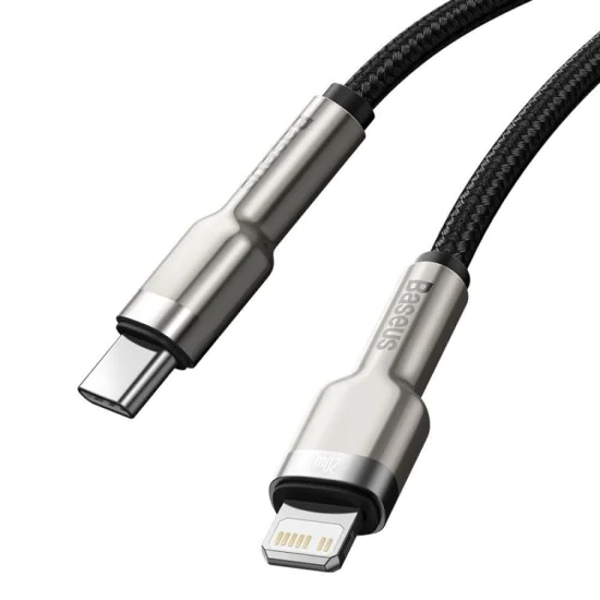 Кабел за данни Type-C към Lightning 20W, 2m - Baseus Cafule Series (CATLJK-B01) - черен