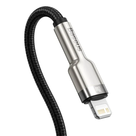 Кабел за данни Type-C към Lightning 20W, 2m - Baseus Cafule Series (CATLJK-B01) - черен