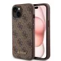 Калъф за iPhone 15 Plus - Guess Hardcase 4G Metal Gold Logo (GUHCP15MG4GFBR) - Кафяв