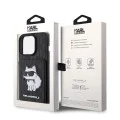Калъф за iPhone 15 Pro - Karl Lagerfeld Saffiano Cardslots and Stand (KLHCP15LSAKCNSCK) - Monogram Choupette