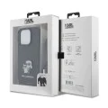 Калъф за iPhone 15 Pro - Karl Lagerfeld Saffiano Crossbody (KLHCP15LSAKCPSK) - Metal Pin Karl&Choupette