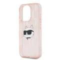 Калъф за iPhone 15 Pro - Karl Lagerfeld IML Luxury (KLHCCHCP15LHKLKLPCHP) - Pink Choupette Head&Monogram