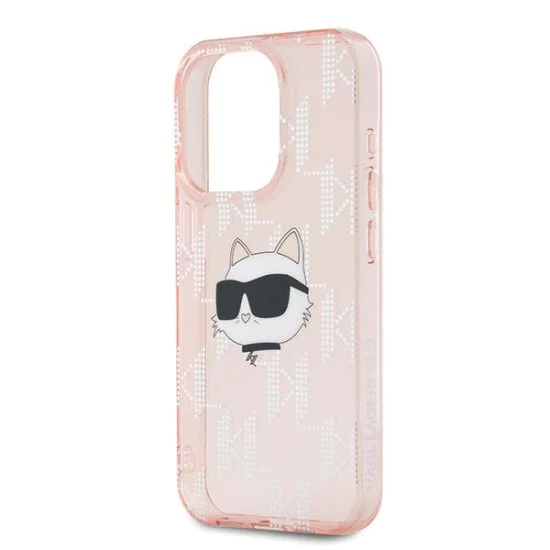 Калъф за iPhone 15 Pro - Karl Lagerfeld IML Luxury (KLHCCHCP15LHKLKLPCHP) - Pink Choupette Head&Monogram