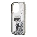 Калъф за iPhone 15 Pro - Karl Lagerfeld Hardcase Liquid Glitter (KLHCP15LLLLKKKKNSK) - Прозрачен Ikonik